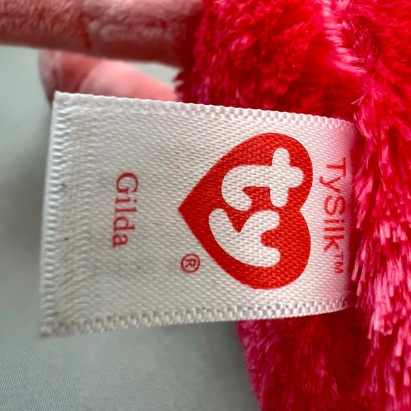 Ty Beanie Boos Gilda Flamingo Small Pink Excellent Glitter Eyes Sparkle Beak - Picture 6 of 14